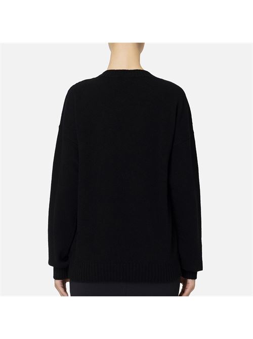 Crossover sweater in wool blend with logo ELISABETTA FRANCHI | MK94M46E2.685